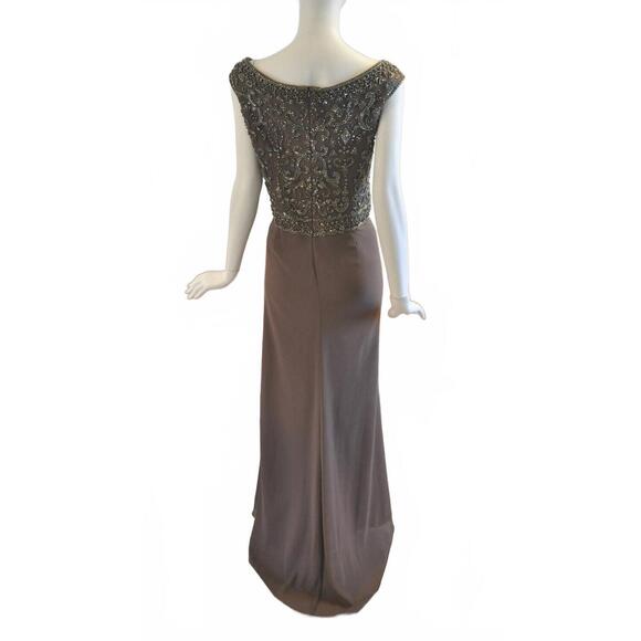 NEW MONTAGE BY MON CHERI a-line gown in mocha - Picture 3 of 3